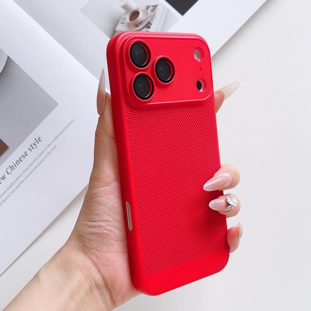 Frosted Heat Dissipation Mesh Breathable Phone Case For iPhone 17 Air 16E 16 15 14 13 12 11 Plus Pro Max Lens Film Protect Cover