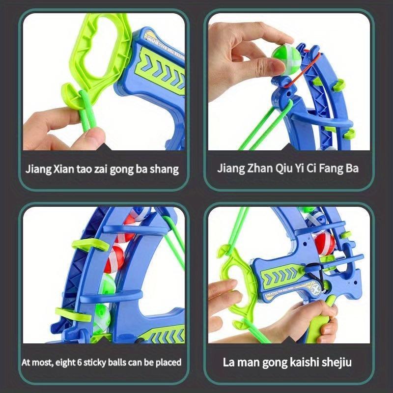 Multifunction Dinosaur Target Shooting Toy,1 Set Indoor Handheld Shooting Game Throwing Sticky Ball Bow and Arrow Toy,Valentine's Day Gift,Outdoor Toy
