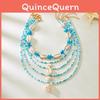 Collier de Perles Coquillage Mode pour Femmes avec Pendentif en Alliage pour un Style Décontracté d'Été