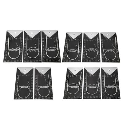 11 pezzi 436580cm Ferri circolari multi-misura per maglieria, set di ferri per intrecciare maglioni(80 centimetri)