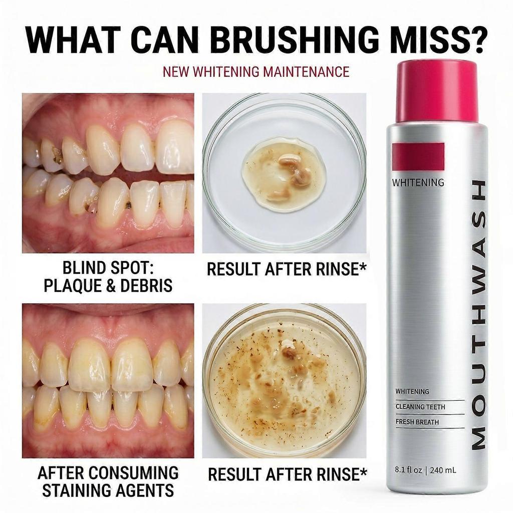 Stain Whitening Mouthwash, Gunk Removing Mouthwash for Fresh Breath, Hydrogen Peroxide Mouthwash To Promote Whiter Teeth, Peroxide Rinse with Essentia