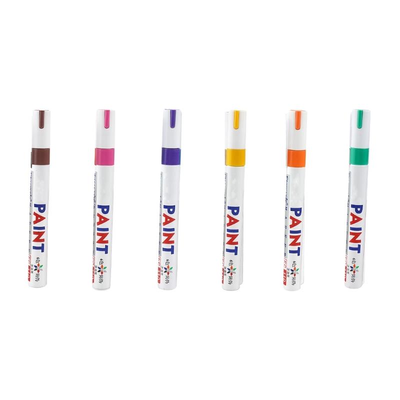 12 Pcs Permanent Paint Markers Oil Based Paint Pen Quick-Drying Permanent Marker for Plastic Cardboard Wood Metal Canvas