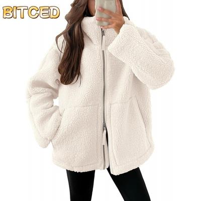Damen Vintage Casual Einfarbig Druck Herbst Winter Langarm Jacken & Mäntel