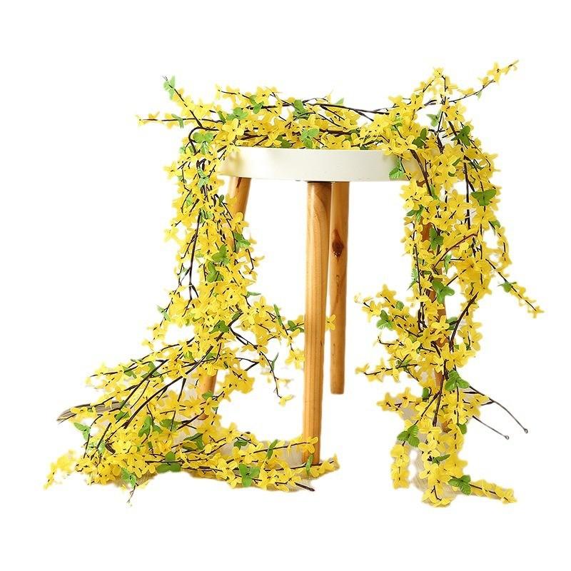 Faux Spring Blossom Vine With Yellow Flowers For Wedding Decor And Photo Shoots