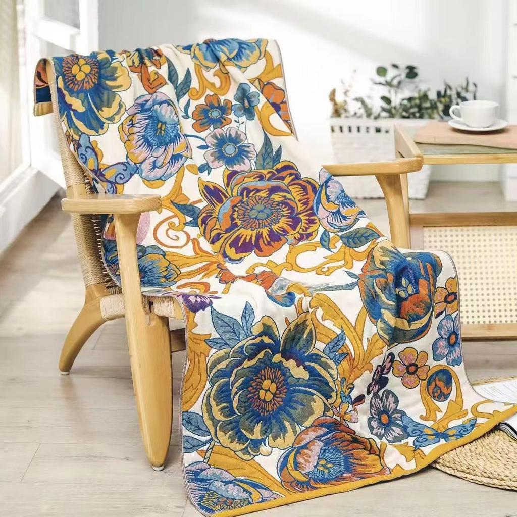 Pure Cotton Multi-Layer Gauze Blanket & Towel - Extra Large, Multipurpose use for Bath, Sofa, or Nap.