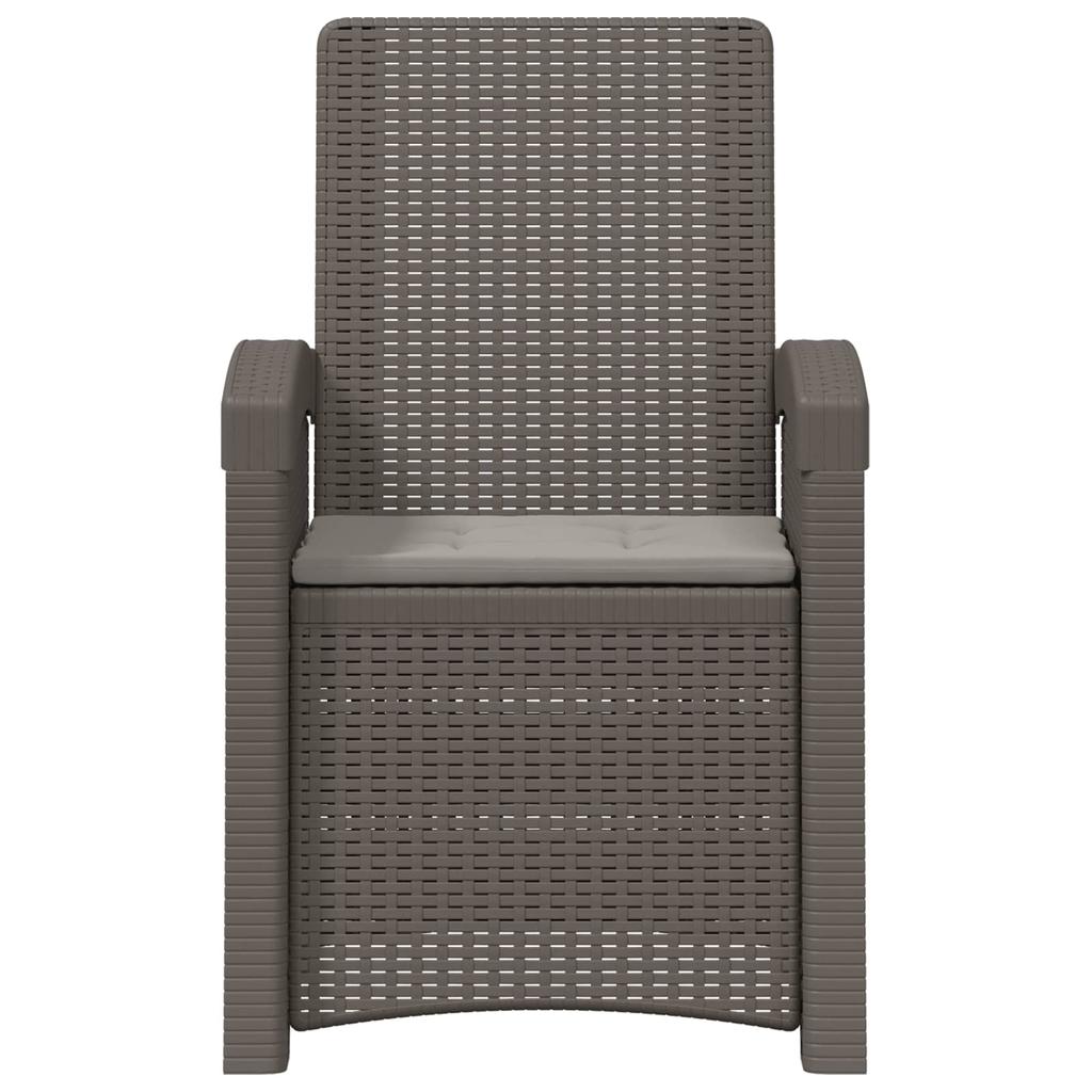 Garden Lounge Chair Rattan Look 2 pcs Light Grey PP