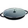 Staub Pure Grill Steam & Grill, Black, 26cm, Grill Pan with Glass Lid, Double-Handled Cast Iron Enamel, Induction Compatible [Official Japanese Produc