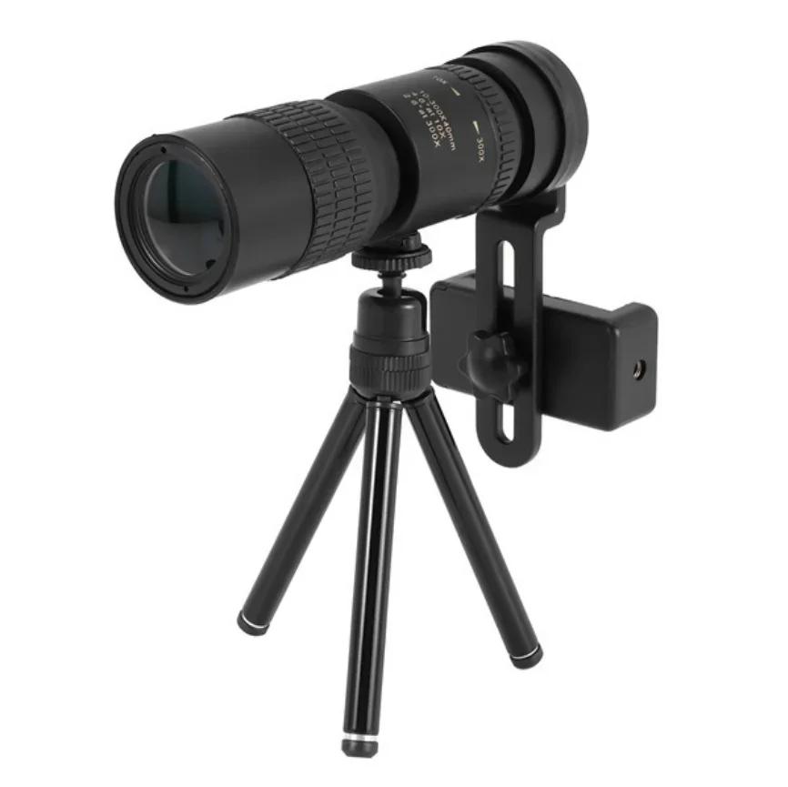 Monocular Telescope High Power 10-300x40mm HD Zoom Upgrade Portable with Tripod Phone Holder for Bird Watching Hunting Camping