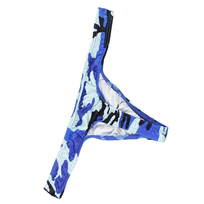 1 ks Pánské spodní prádlo Polyesterové vlákno Sexy G-string T-back Bikiny S nízkým pasem Maskáčová kapsička Tanga