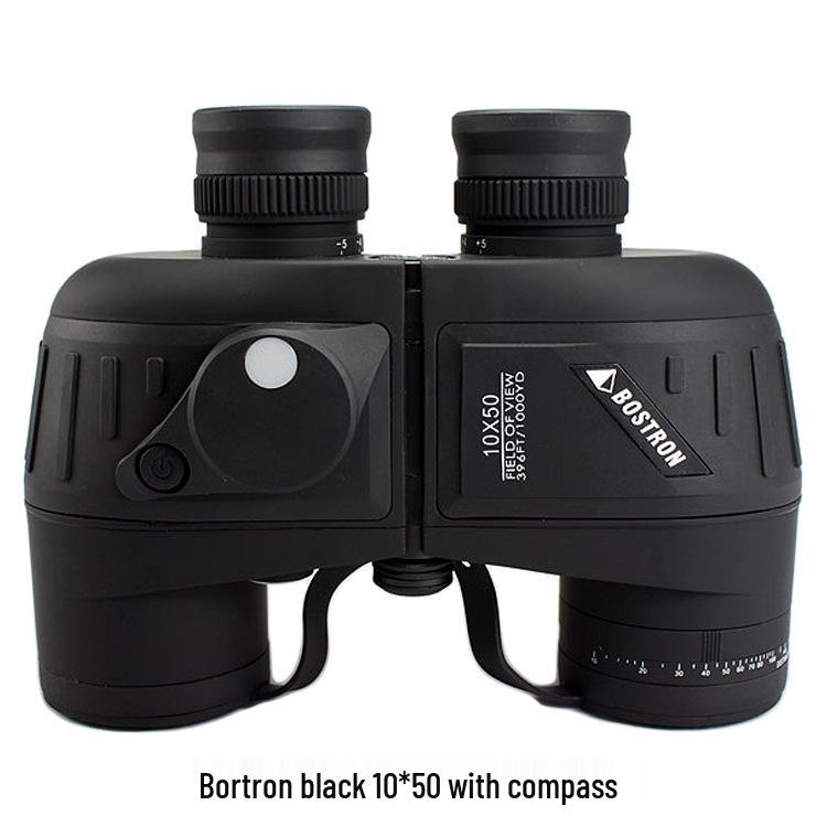 Binoculares Marinos BOSTRON 10x50 con Brújula, Impermeables, HD, Telémetro, Visión Nocturna con Poca Luz
