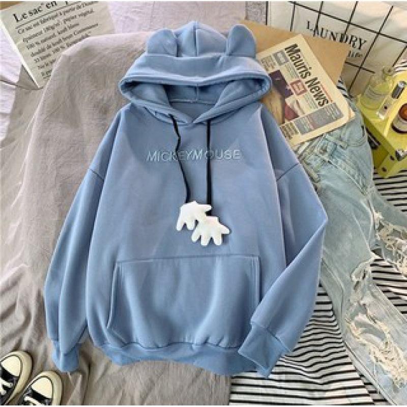 Sweater Female Version Adorable Student Everyday Fleece Hooded Relaxed Fit Coat Trendy