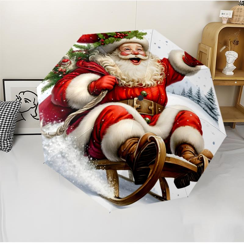 Chrismas Fashionable Automatic Opening/Closing Folding Umbrella. Portable and Foldable, Ideal for Gift, Travel, and Daily Use.