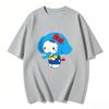 2026 Summer Hello Kitty Cartoon Printed Short Sleeve Pure Cotton Tshirts Womens Family Matching Outfits Classic Versatile Top