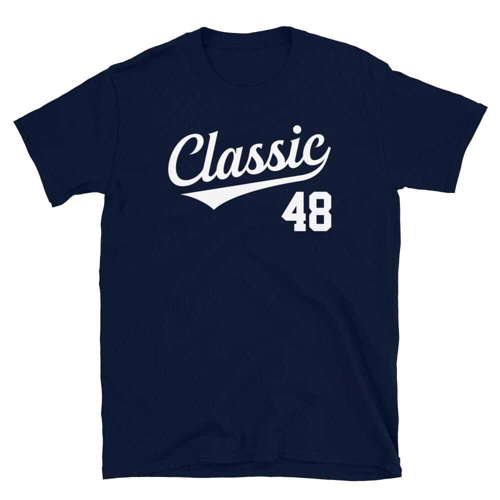 

Baseball Jersey Style Birthday Classic Age 48 Short-Sleeve Unisex T-Shirt M