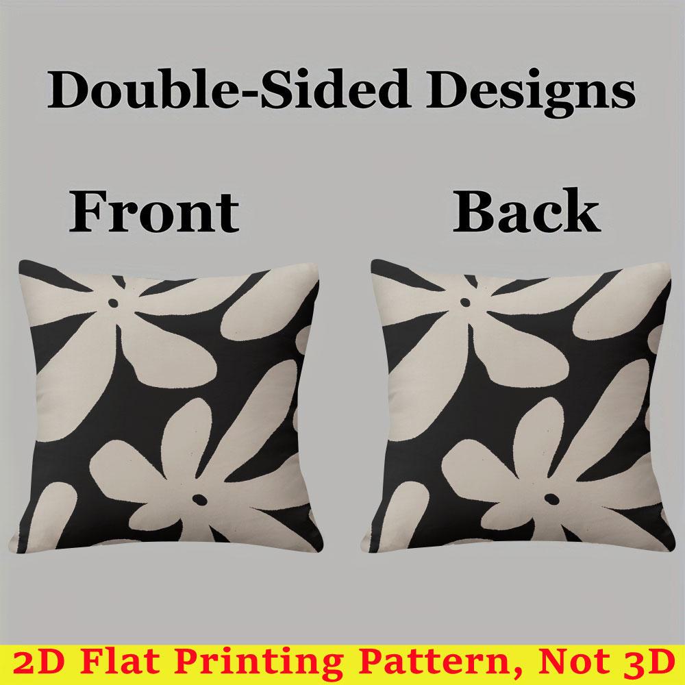 Graphic Bloom Square Jacquard Pillow Cover for Sofa Office Waist Cushion Cover Home Decorative Pillowcase