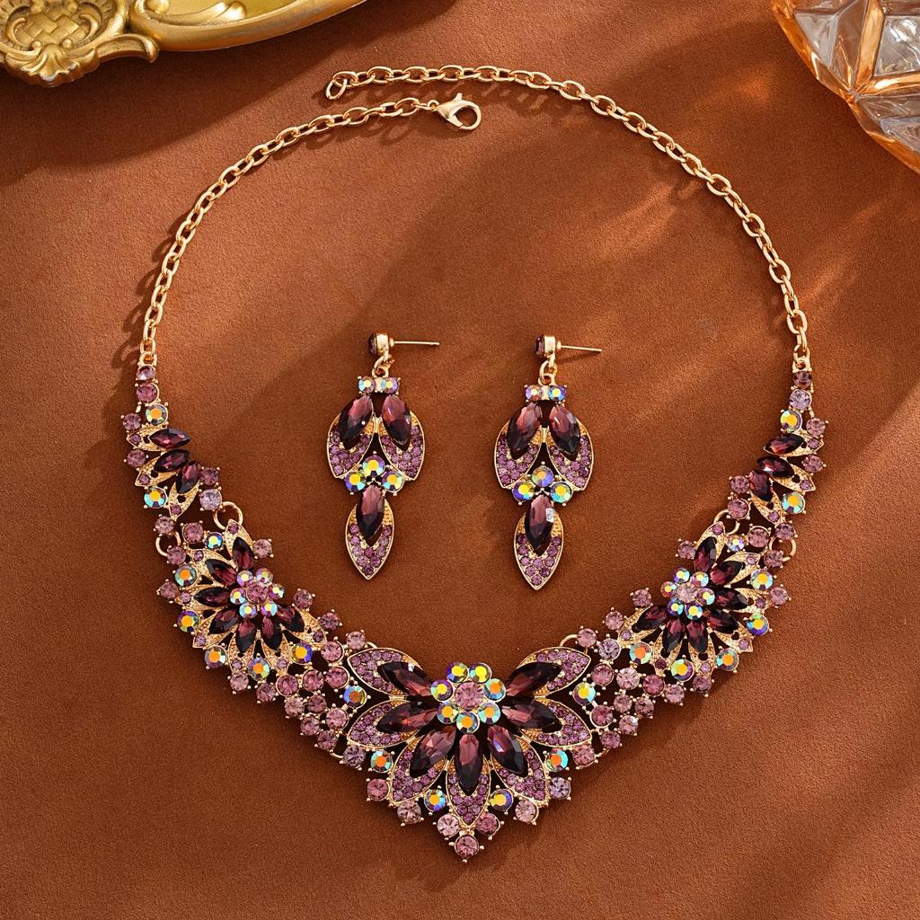 European & American Bridal Jewelry Set - Elegant High-End Fashion Necklace & Accessories