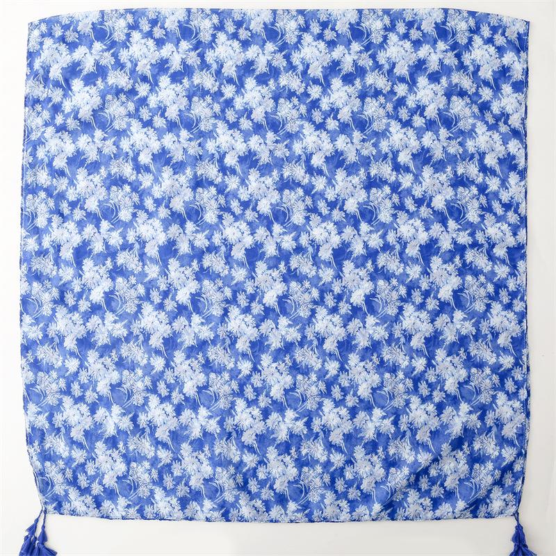 Fashion Luxury Women Viscose Scarf Ventilate Designer Shawl Cotton Linen Tassel Pashmina Muslim Hijab Wrap Floral