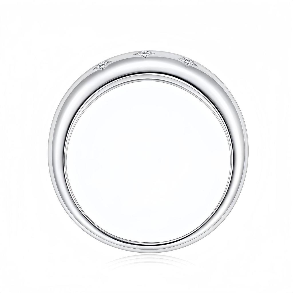 S925 Silver Moissanite Ring with Stars – Elegant and Fashionable Women's Accessory