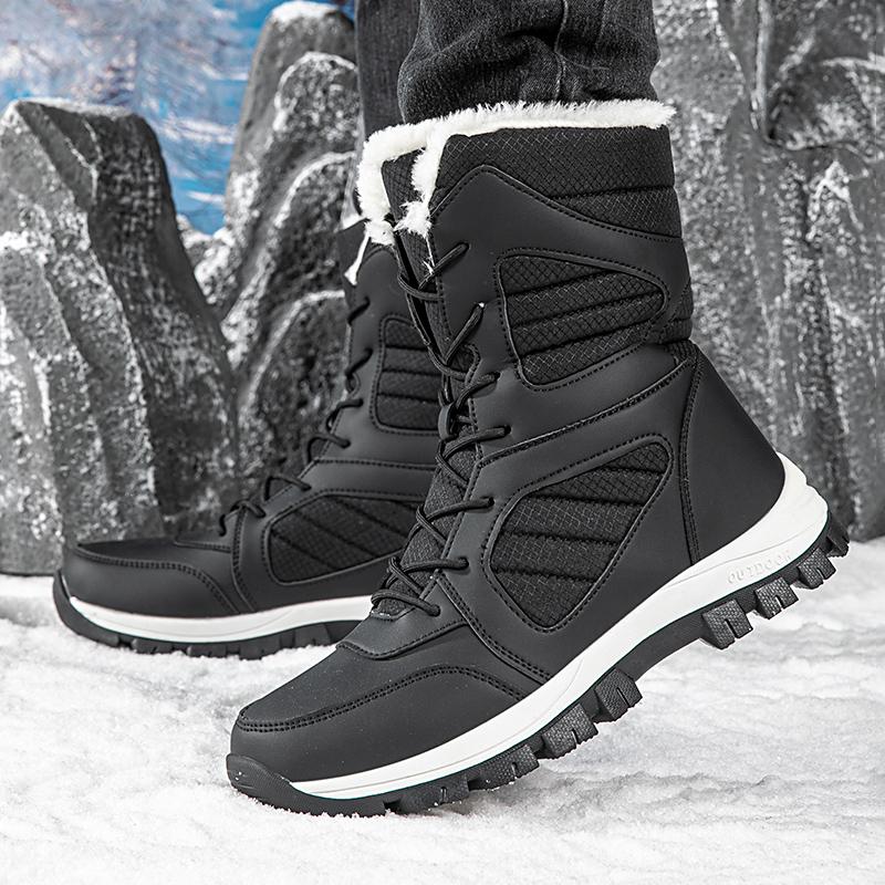 36-45 Men's Winter High Bands Boot Anti-Slip Waterproof Warm Pole Wool Warm Large Size Snow Boot Women's Shoes
