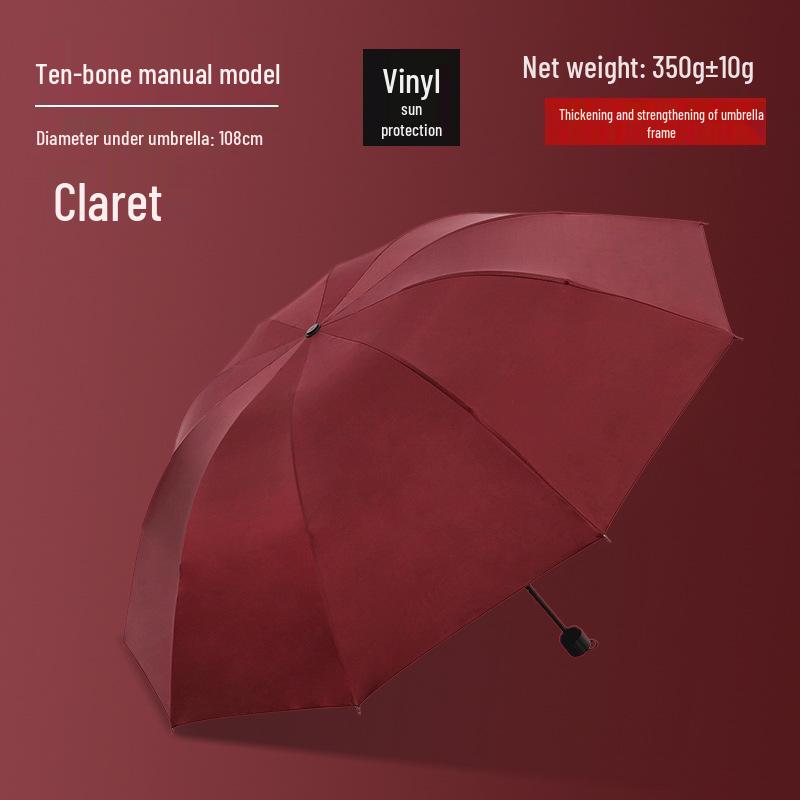 Customized Men's 10-Rib Automatic Sun & Rain Triple Folding Umbrella