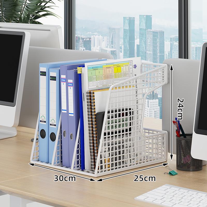 Multi-Layer Desktop Bookshelf Organizer: Large Capacity File and Paper Storage Rack