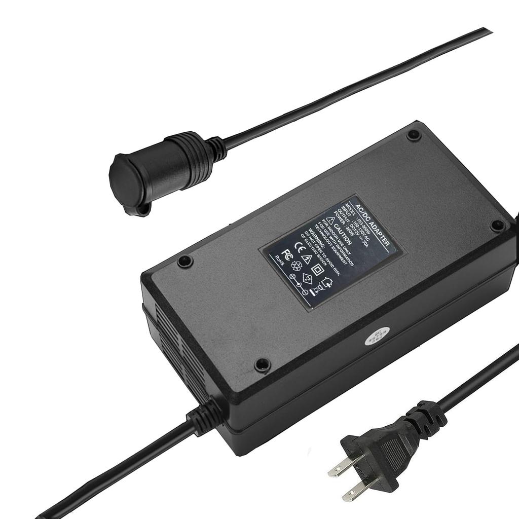 Converter 100V to Car Cigarette Lighter 100V to Power Adapter for Car Refrigerators and Other Devices AC-DC Adapter, 12V, 30A, 360W, Socket, 120VAC,