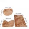 1SET Long-haired Tie-dyed Carpet Household Toilet Three-piece Non-slip Floor Mat, Water-absorbing and Dirt-resistant Bathroom Floor Mat