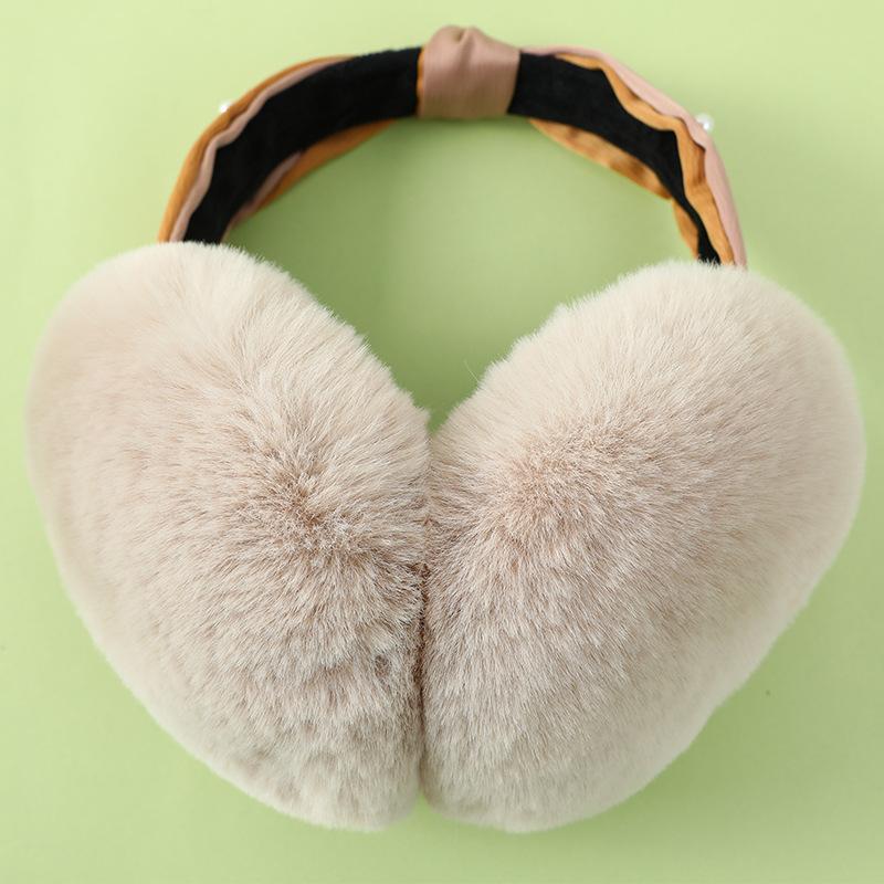Perlen Mode Warme Ohrenschützer Niedliche Plüschfell Kopfhörer Mode Unisex Ohrenwärmer Einfarbige Mädchen Stirnband Ohrenschützer Ohrenabdeckung