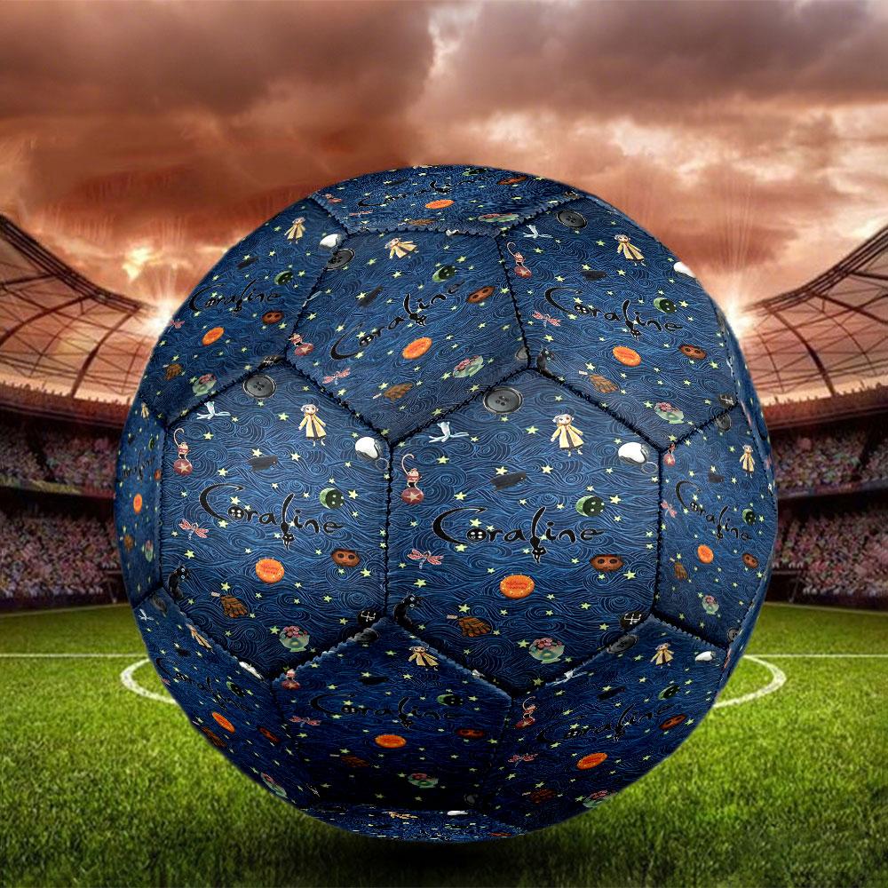 Coraline Print Size 5 Soccer Ball, Standard Match Football for Sports Game and Team Practice, Ideal Gift for Soccer Fans