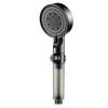Black Five-speed Water-stop Multi-functional Bathroom Showerhead Set, Black Household, Large Water Output, Hot Water Pressurization