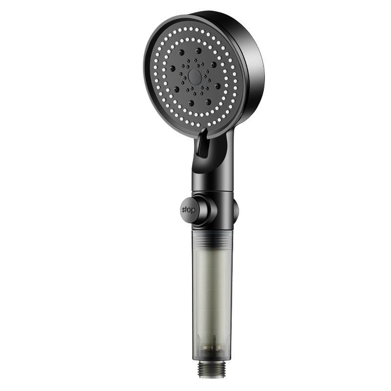 Black Five-speed Water-stop Multi-functional Bathroom Showerhead Set, Black Household, Large Water Output, Hot Water Pressurization