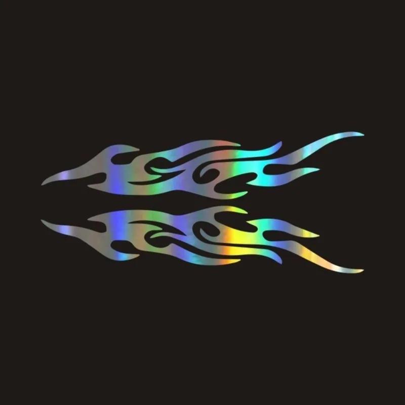 2Pcs Car Stickers Modified Flame Decals Scratches Motorcycle Bumper Hood Rearview Mirror Head Cover Sticker Car Styling Decor