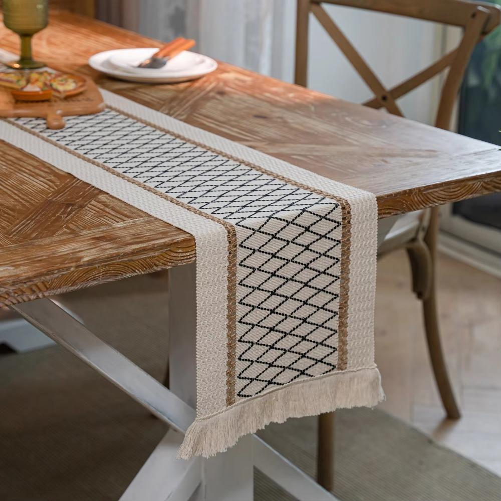 Cotton and Linen Bohemian Table Runner Nordic Style Table Cover Household Table Flag  Dining Table