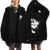 Anime Attack On Titan Printed Zip-Up Hoodie Unisex Casual Sportswear Long Sleeve Sweatshirt