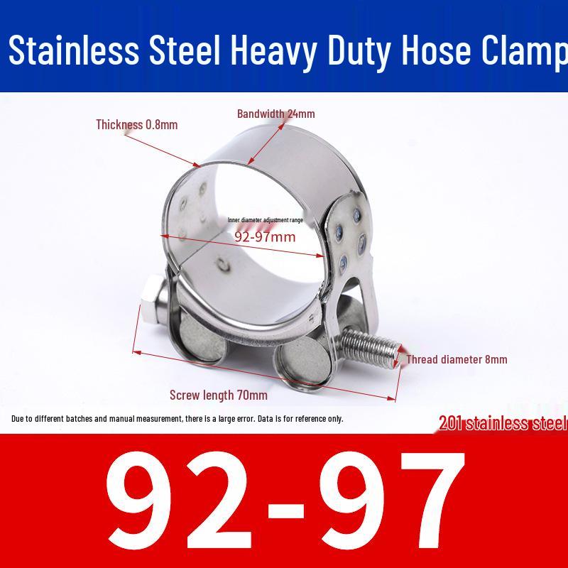 304 Stainless Steel European-Style Heavy-Duty Worm Drive Hose Clamp