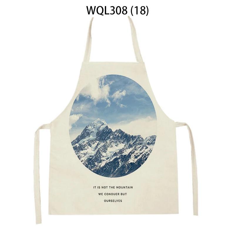 Tropical Plant Aprons for Women Men Sleeveless Kitchen Apron Letters Animal Pattern Pinafore Home Cooking Baking Cleaning Tools