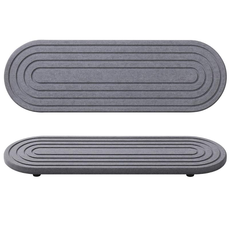 

Набір із 2 підставок під раковину з діатомітової глини Ефективне поглинання води та швидковисихаюча підкладка для кухні та ванної кімнати темно-сірий