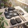 Electronic Drum Pad Portable with Pedals Tabletop for Beginners