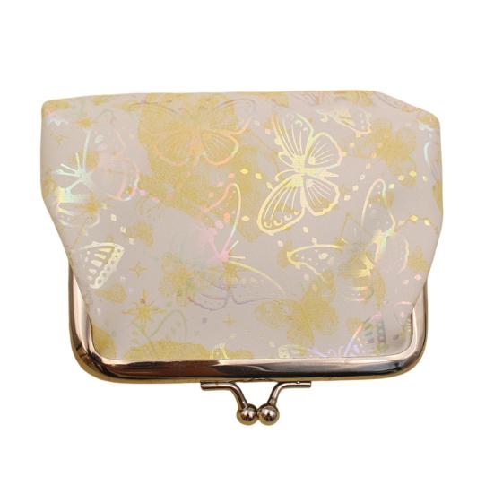 Butterfly Print Coin Purse, Women Small Change Purse, Gradient Butterfly Kiss Lock Closure Pouch for Coins Cards Cash