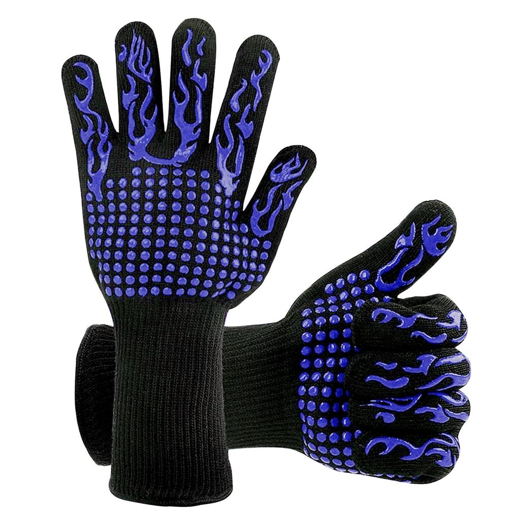 Silicone High Temperature Resistant Barbecue Gloves Microwave Oven High Temperature Industrial Labor Gloves 500-800 Degrees BBQ