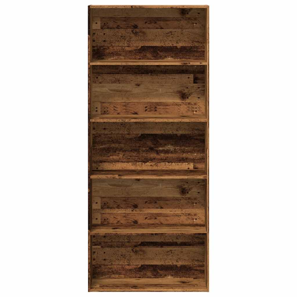 Bookshelf Reclaimed Wood Look 80x30x189 cm Engineered Wood