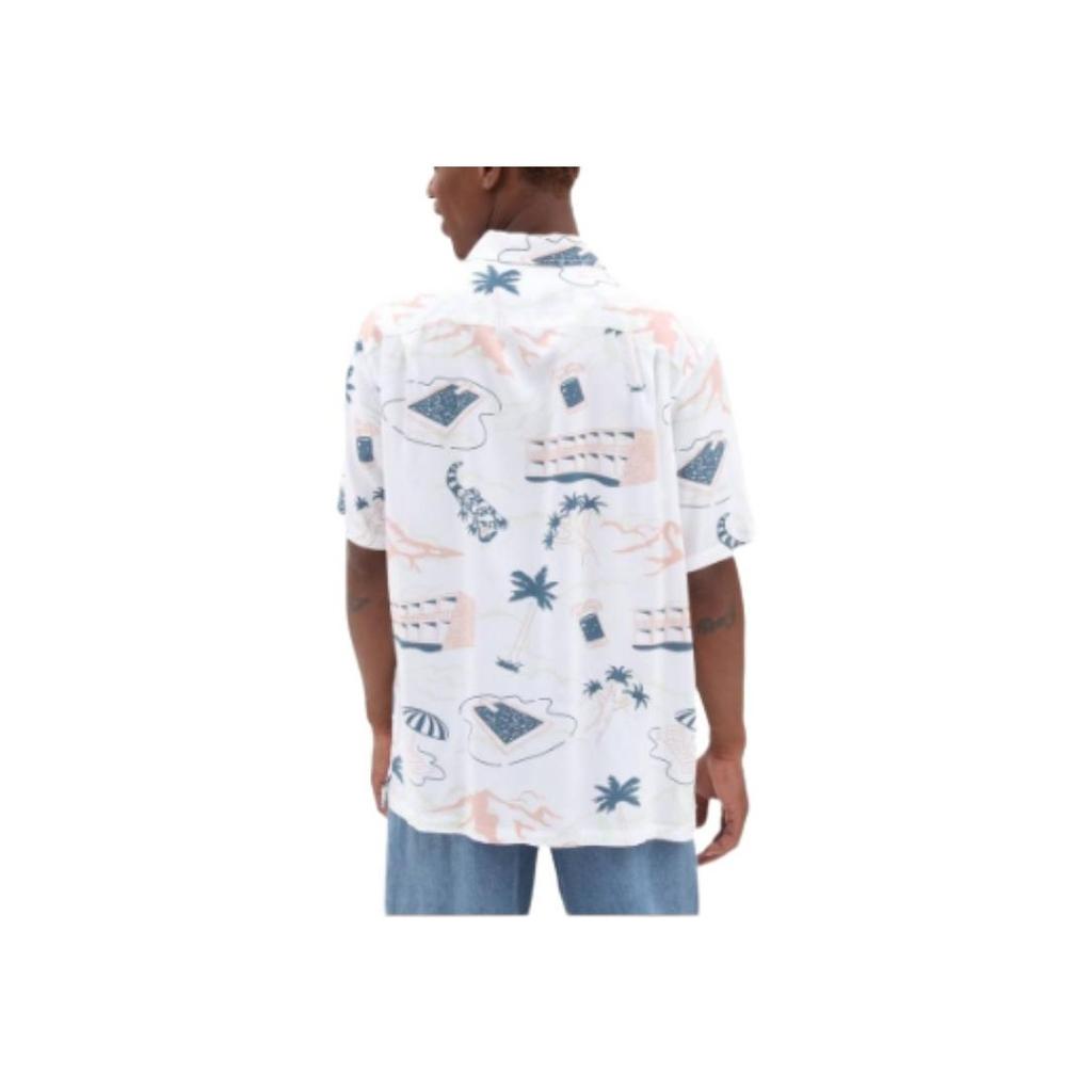 Vans Scenic Pattern Printed Short Sleeve Casual Shirt Men Shirts White VN0007X5WHT