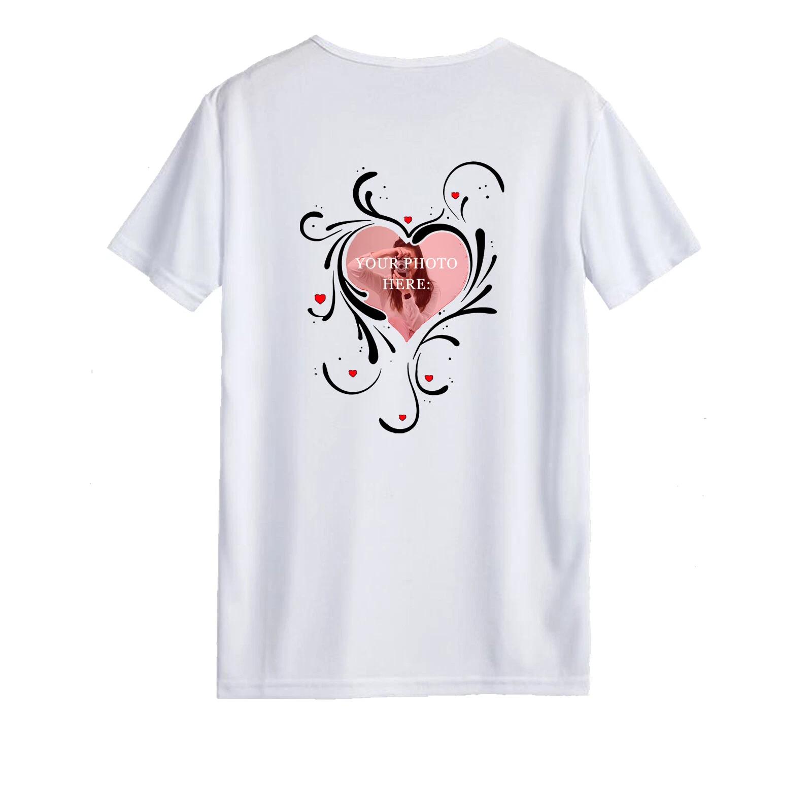 Personalised Unisex T-shirt - Floral Heart -Gift Couple Breakup Original Student M
