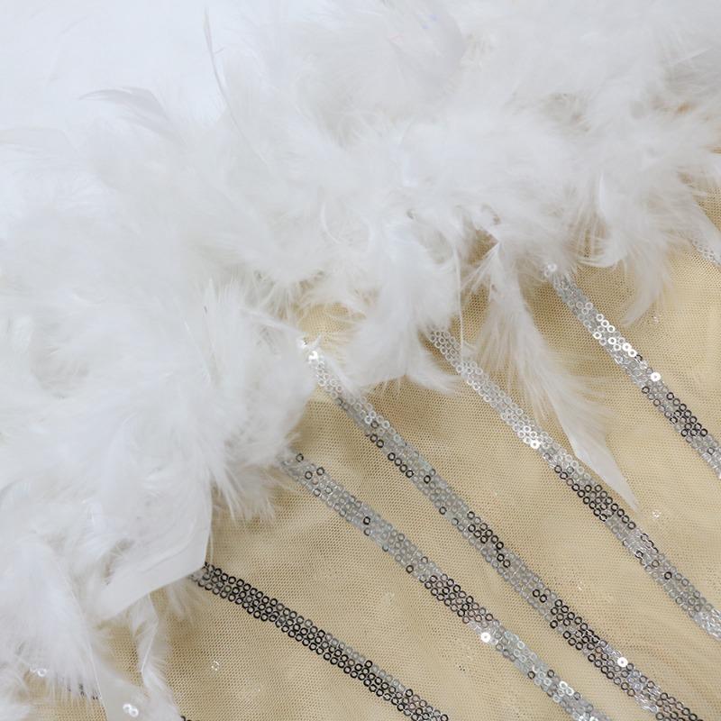 Women's Fashion Sequin Fanny Pack Hip Dress Annual Meeting Host Evening Wool Dress