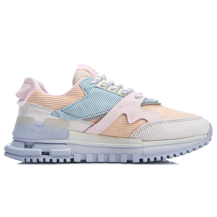 New LiNing 001 Artisan Ingenuity Low Top Running Shoes Women's Gray Orange Blue AGCR122-1