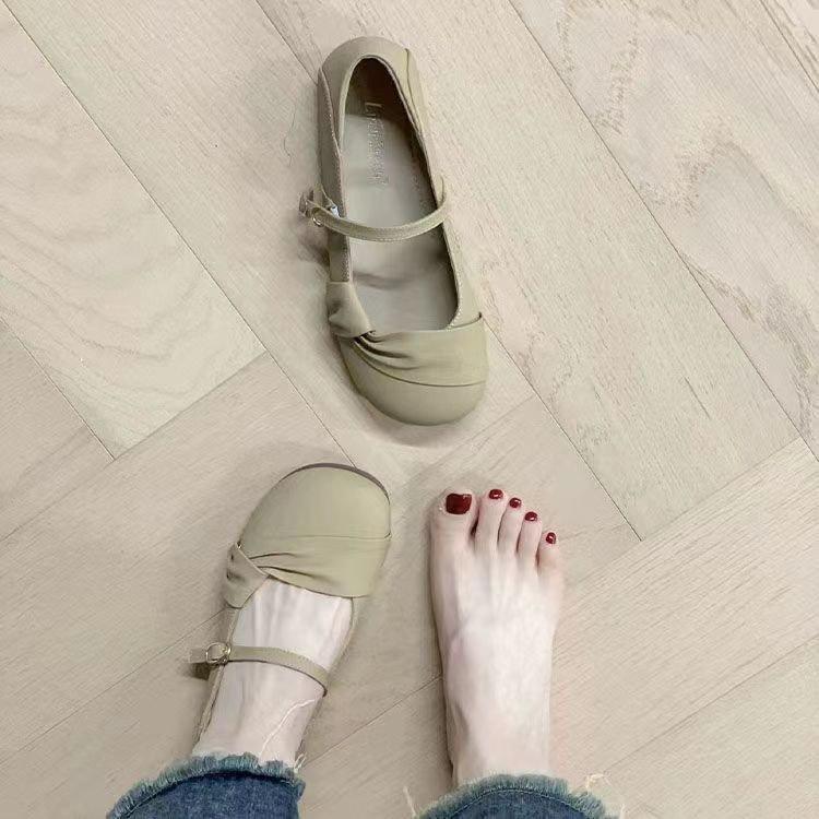 Soft-soled Mary Jane Small Leather Shoes Autumn French Beanie Shoes Ins Student Niche Flat-soled Evening Single Shoes