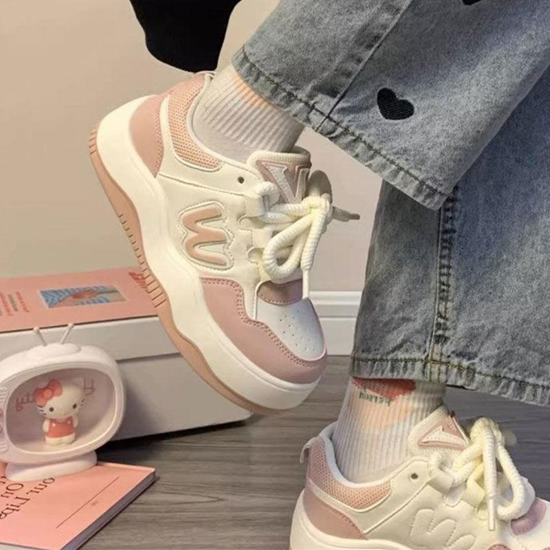 Niche Original Women's Shoes Casual Shoes Women's Board Shoes American Retro Bread Shoes Women's Spring Black and White Panda Student Shoes