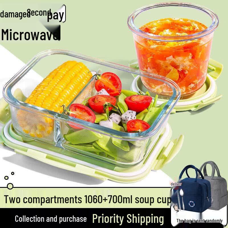 Qiwai Glass Microwaveable Lunch Box
