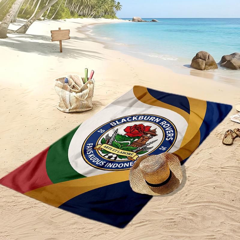 Blackburn Rovers Fußball Print Strandtuch, Großes Weiches Schnelltrocknendes Handtuch für Strand Camping Schwimmen