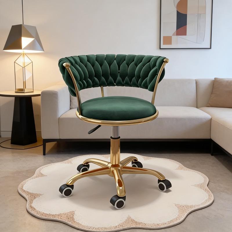 Swivel Adjustable Height Vanity Stool, Modern Dressing Accent Chair for Bedroom Makeup Salon Spa Home Office
